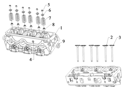 Engine Group - Cylinder Head Diagram and Parts List for 076355-03  Briggs and Stratton Generator